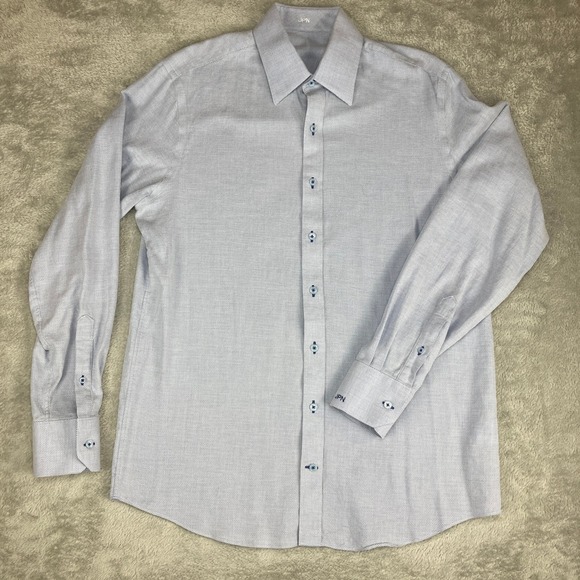 J. Hilburn Other - J. Hilburn Light‎ Blue Textured Dress Shirt Men's Size (See Measurements)